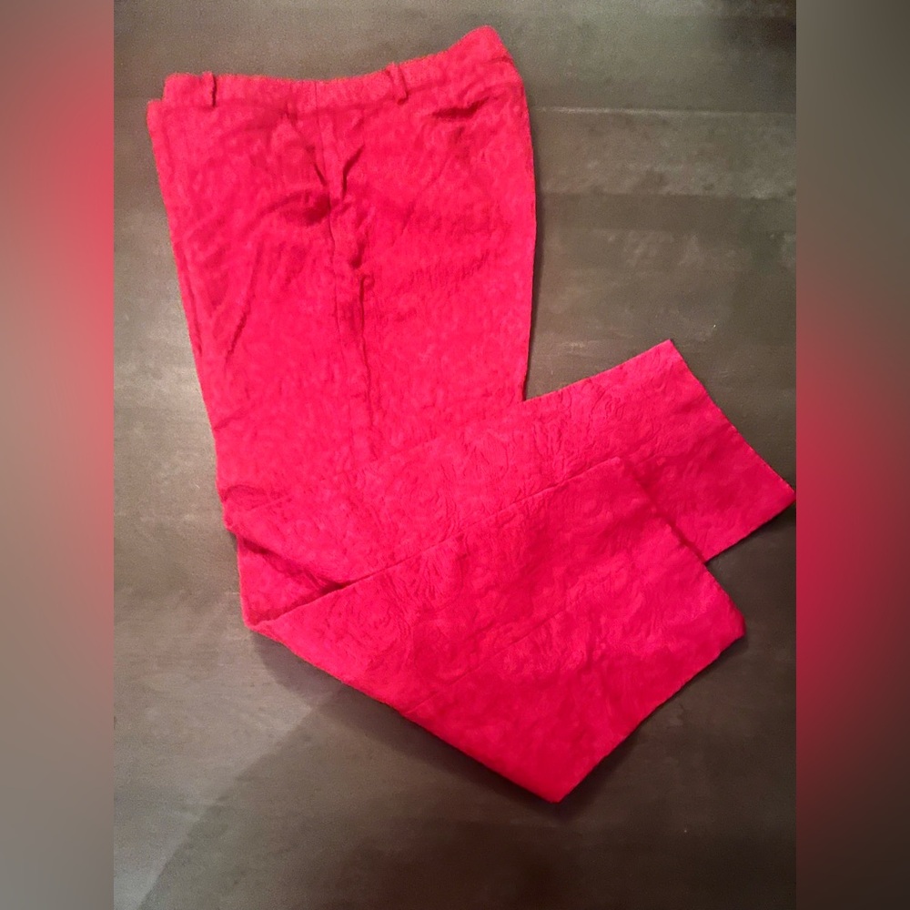 RSVP Talbots Jacquard Red Ankle Pants